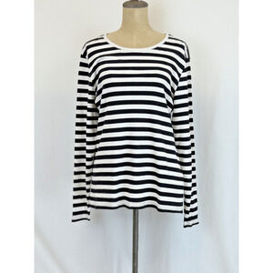 NWT Soya Concept Boutique Long Sleeve Striped Black White Top #0409 XXL